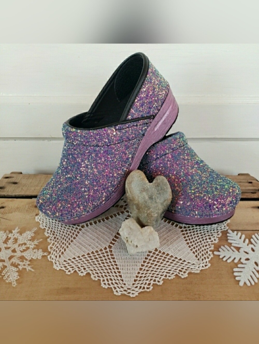 Lilac Dansko Pro Glitter Clog Sparkle Fairycore Festive Boho Cottage Prairie 🌿 - Picture 9 of 12